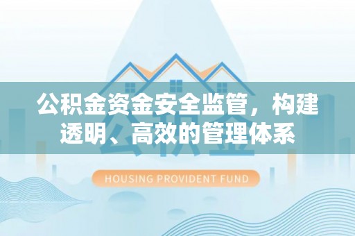 鱼台公积金资金安全监管，构建透明、高效的管理体系