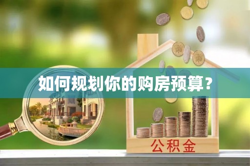 鱼台如何规划你的购房预算？