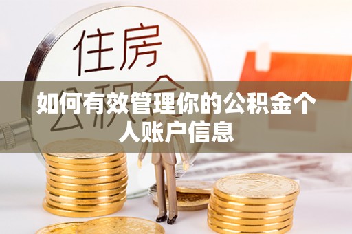 鱼台如何有效管理你的公积金个人账户信息